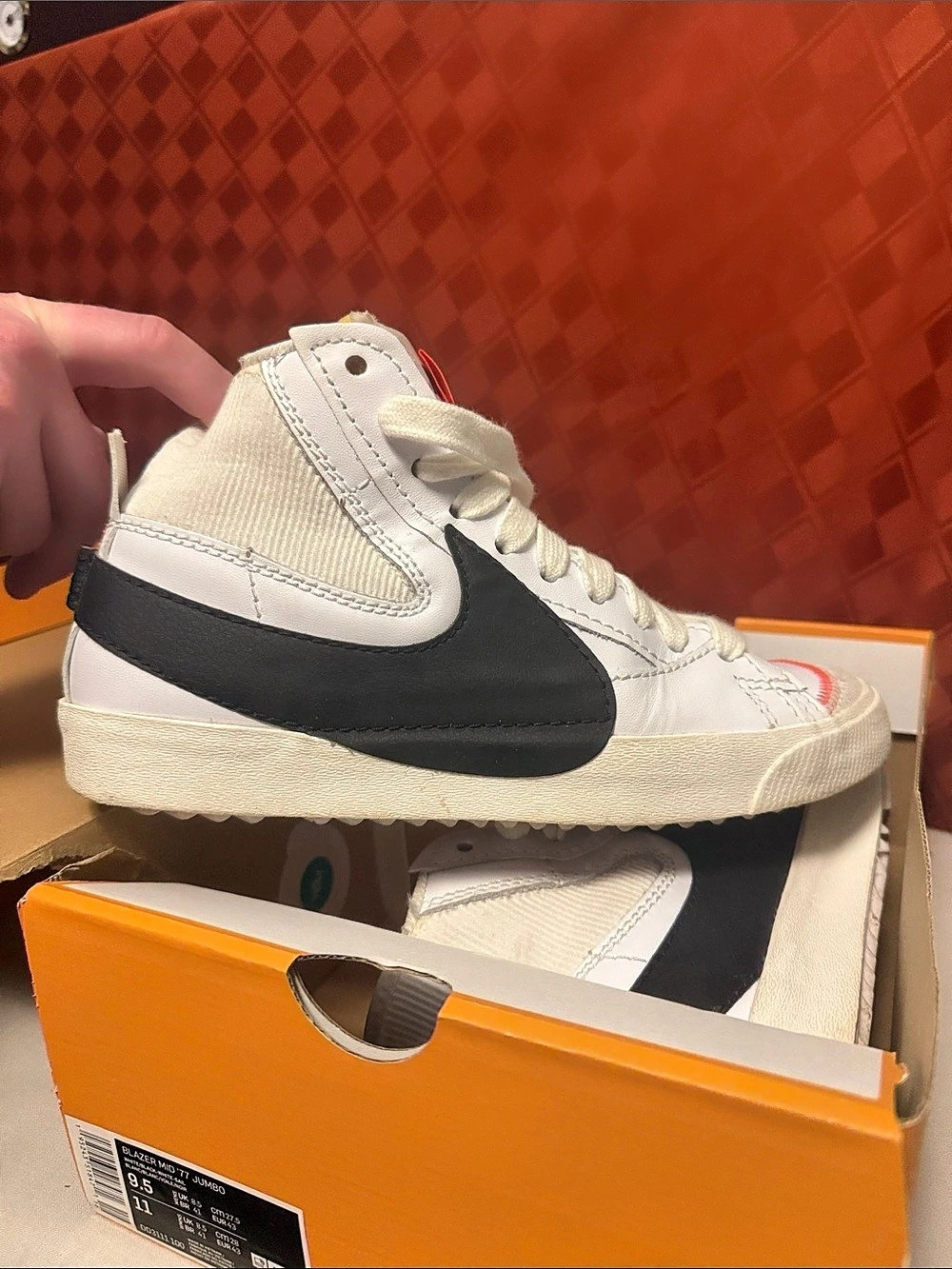 Nike Blazer Mid '77 Jumbo Sneakers White & Black US 9.5